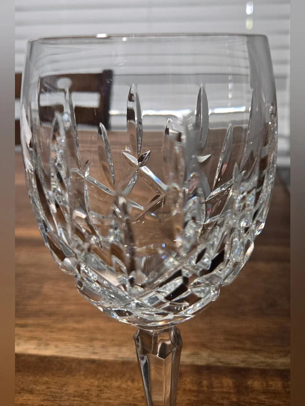 Gorham Princess Anne Clear Cut Crystal Wine Goblet